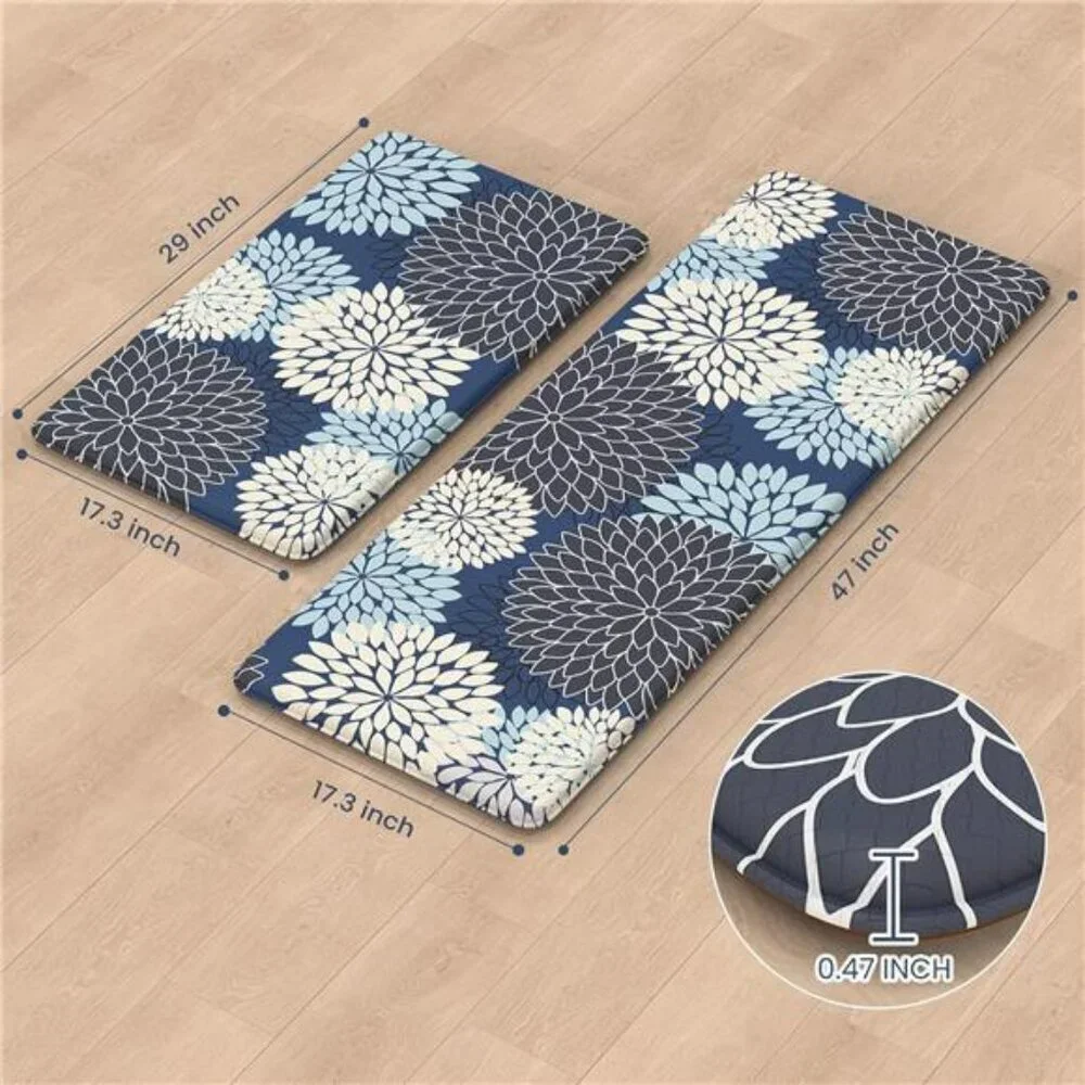 Boho Anti Fatigue Kitchen Mats Set Cushioned Non Slip Waterproof Floor Rugs